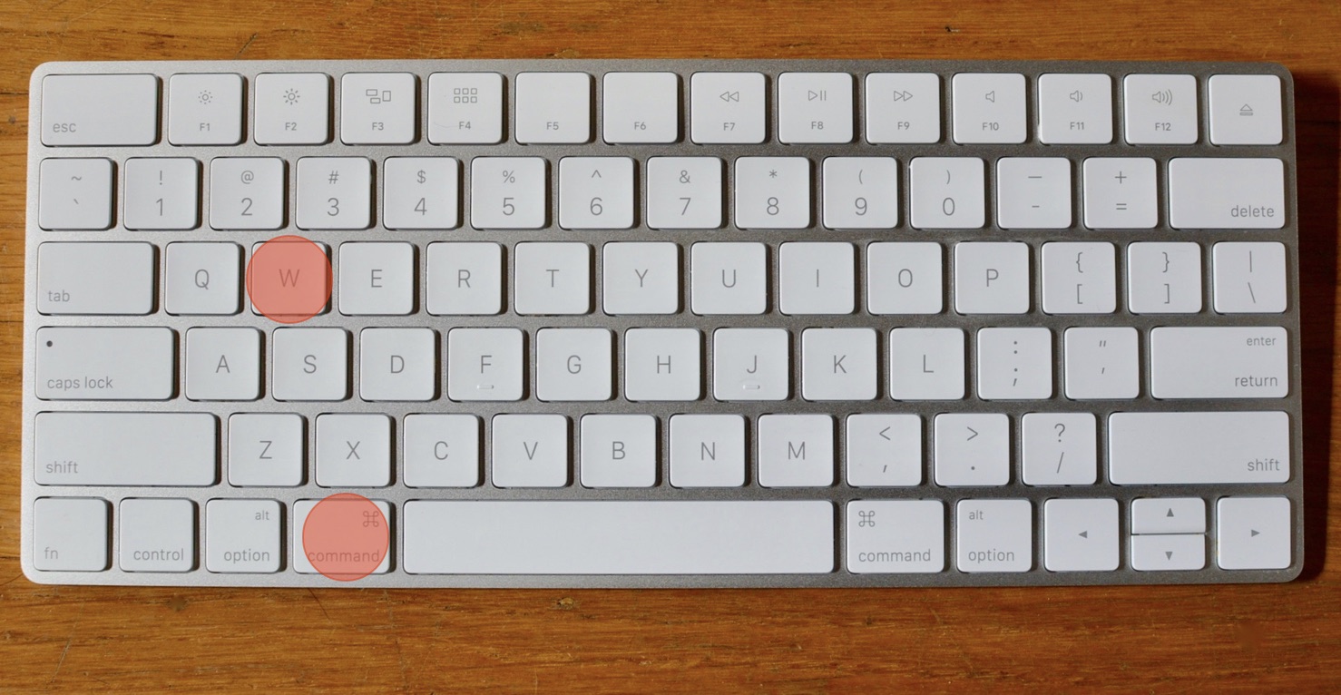 Command + w