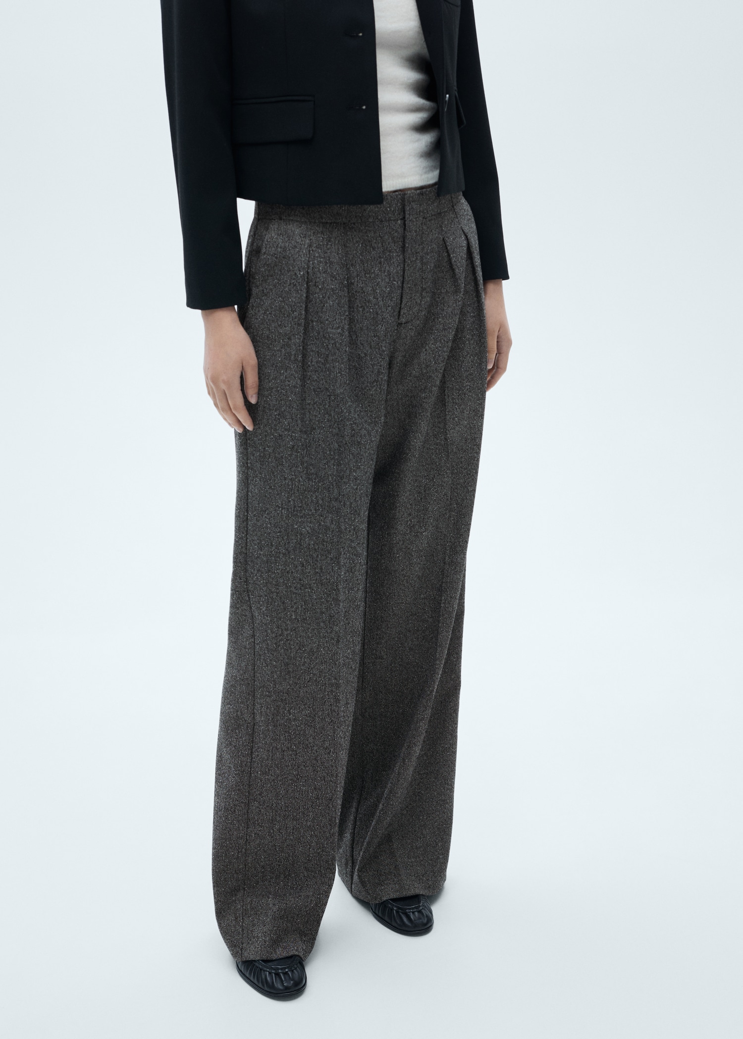 Flecked Pleated Trousers - Women | Mango Usa