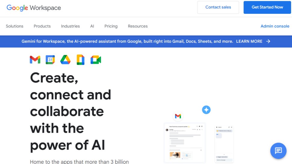 Google Workspace website screenshot.