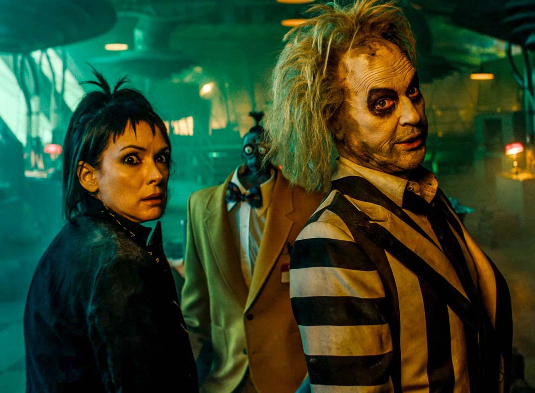 winona ryder and michael keaton as lydia deetz and beetlejuice in the undead world in the beetlejuice sequel