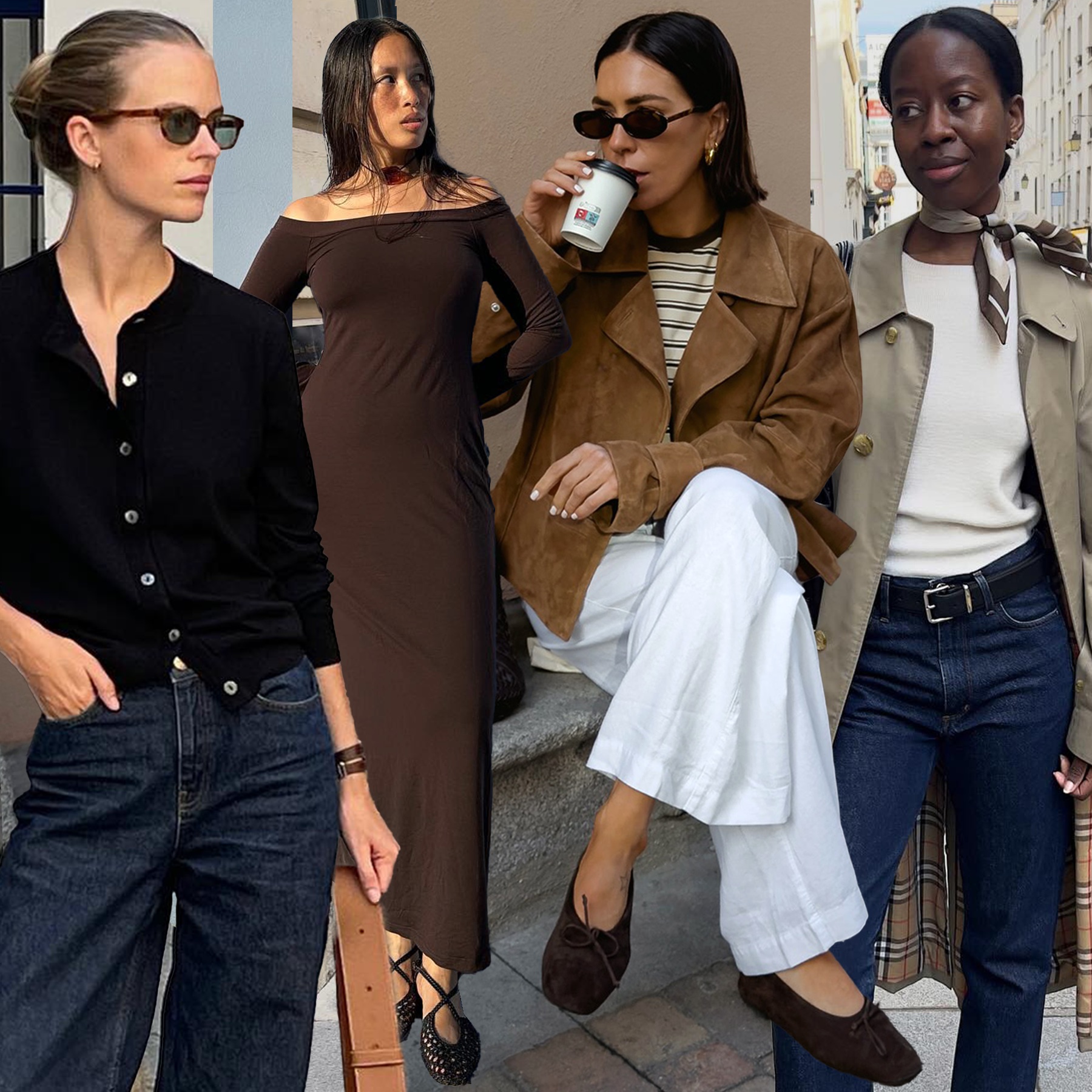 style collage featuring influencers and fashion creatives including Clara Dyrhauge, Anne-Victoire Lefevre, Jessica Skye, and Sylvie Mus wearing chic spring outfit ideas