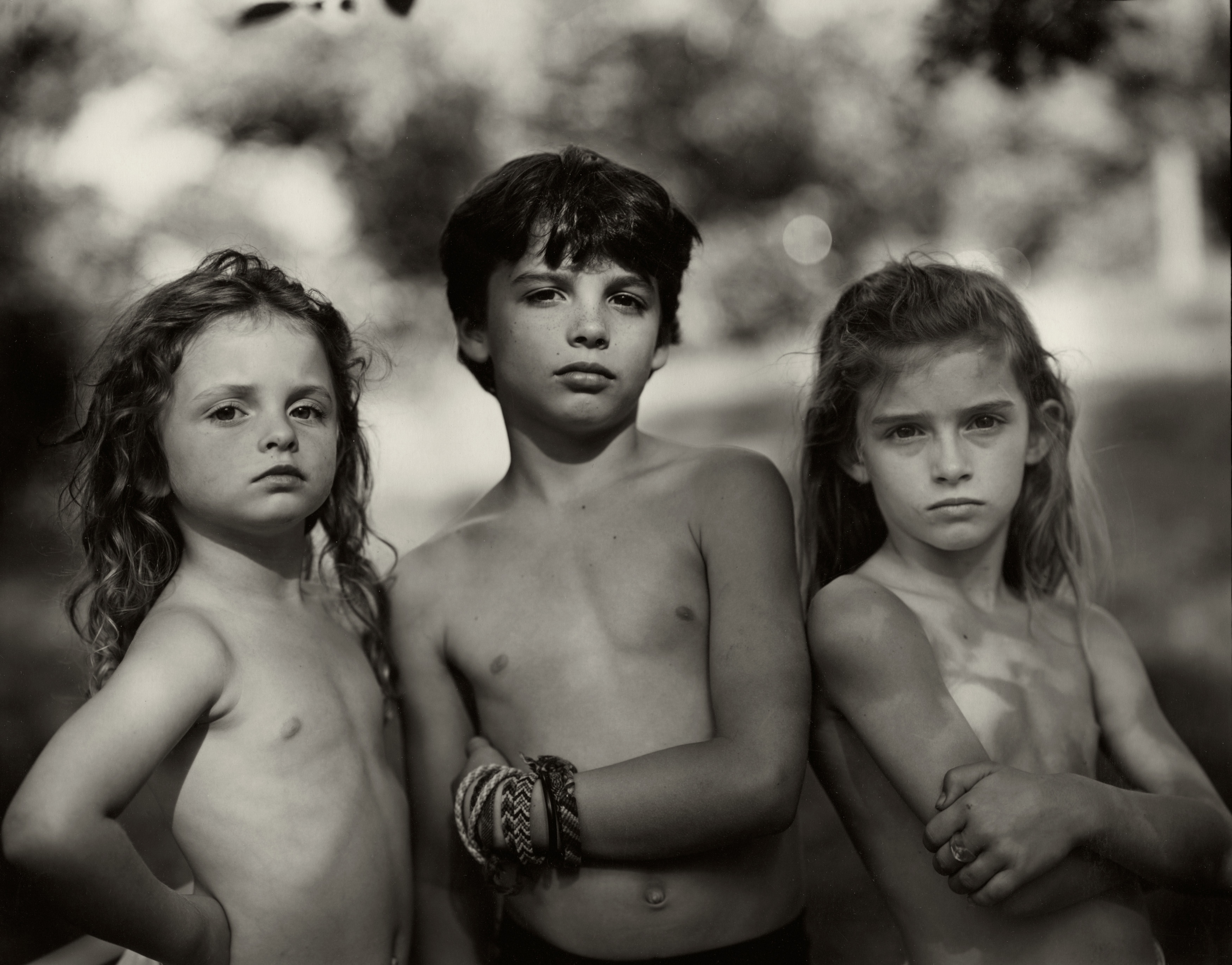 Sally Mann. Emmett, Jessie, and Virginia, 1989 Gelatin silver print 8 x 10 inches © Sally Mann. Courtesy Gagosian.