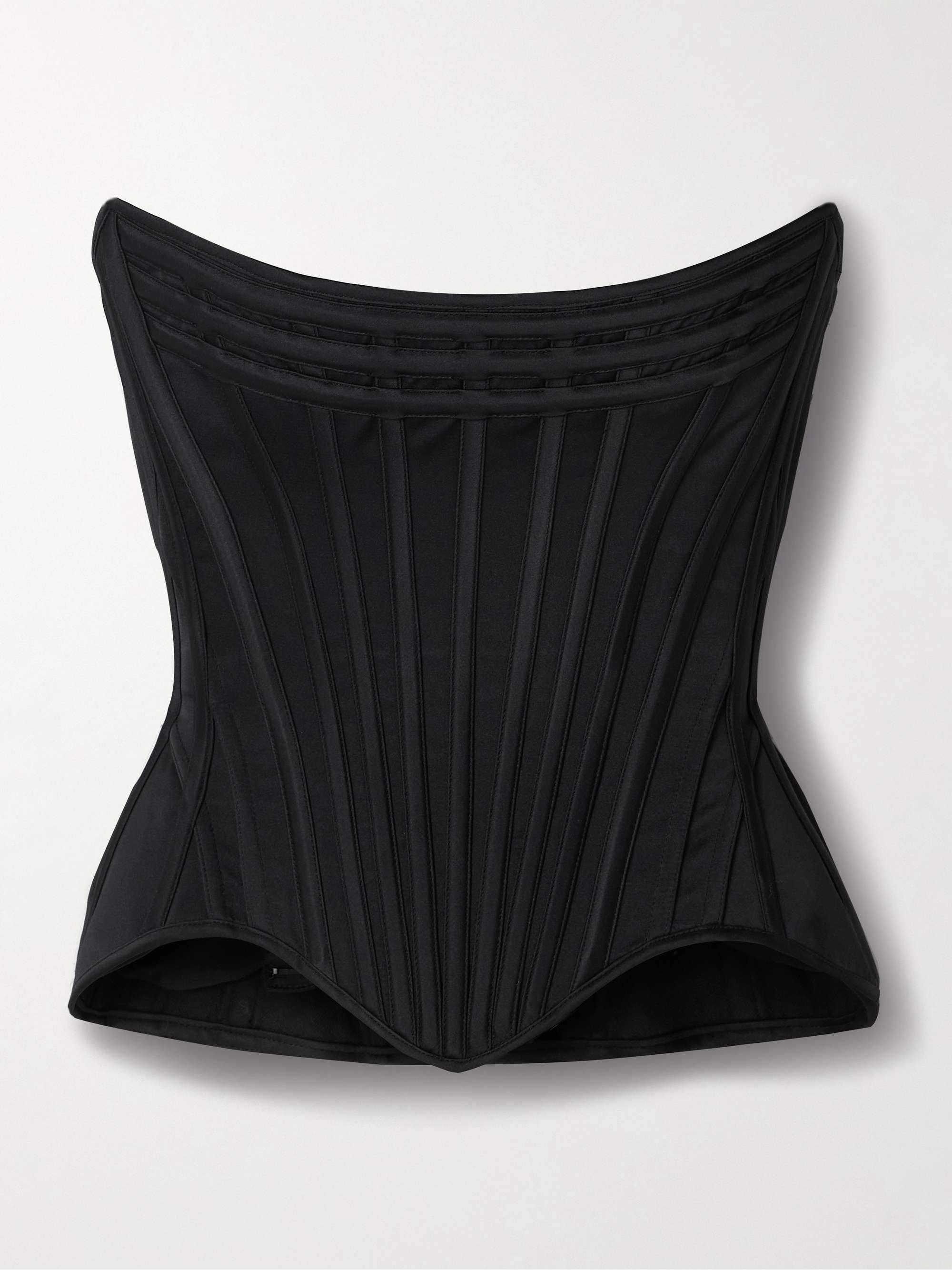Wasp Strapless Recycled-Satin Bustier Top