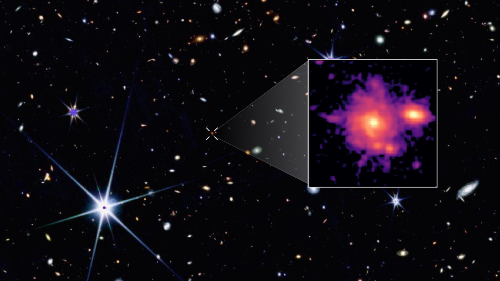 An image of Zhúlóng the earliest and most distant spiral galaxy ever seen
