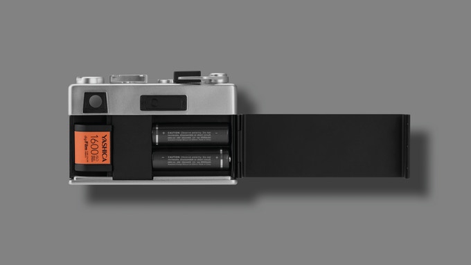 Yashica Y35 camera product image on a grey background 