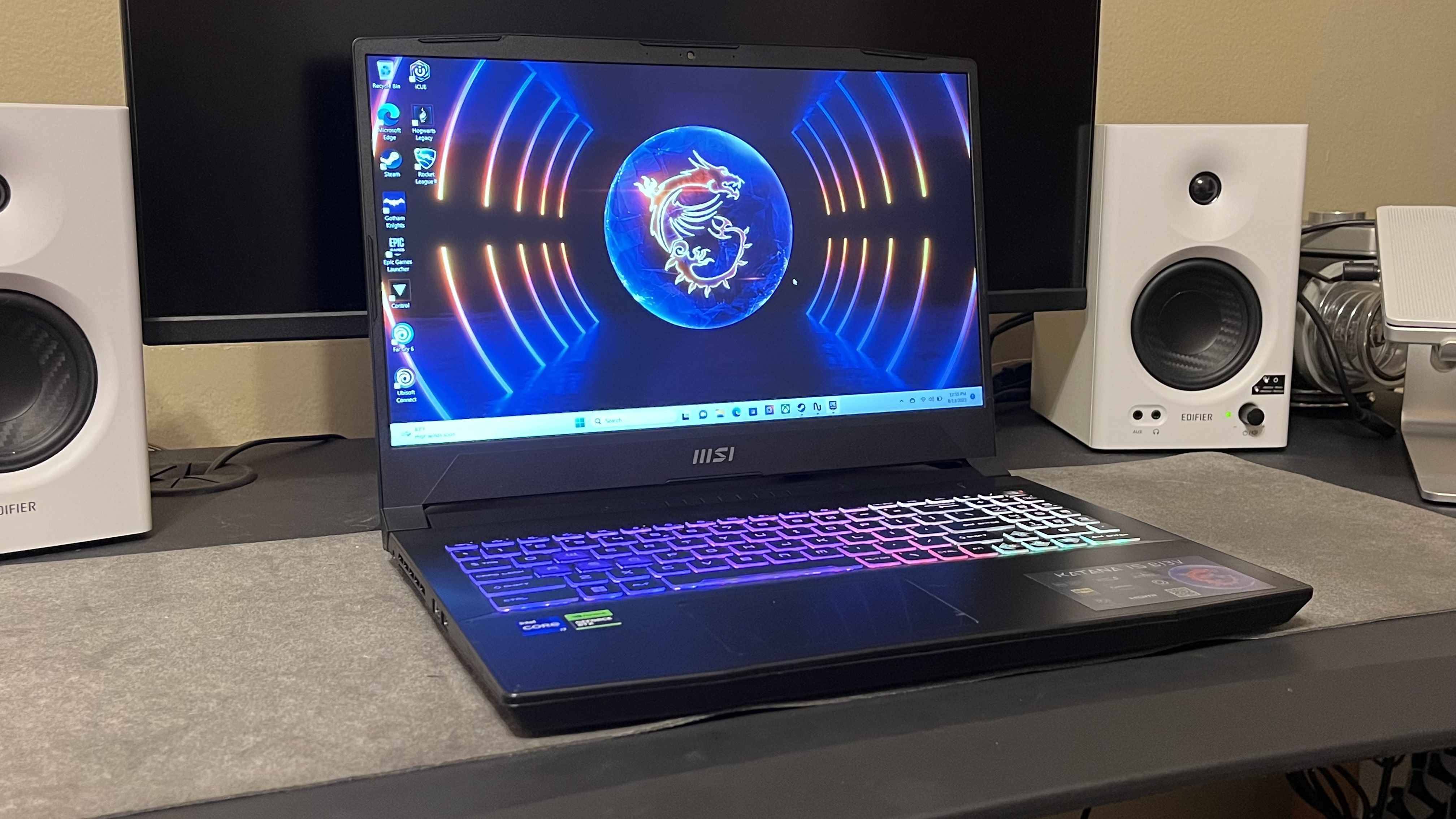MSI Katana 15 (2023) in a gaming desk setup