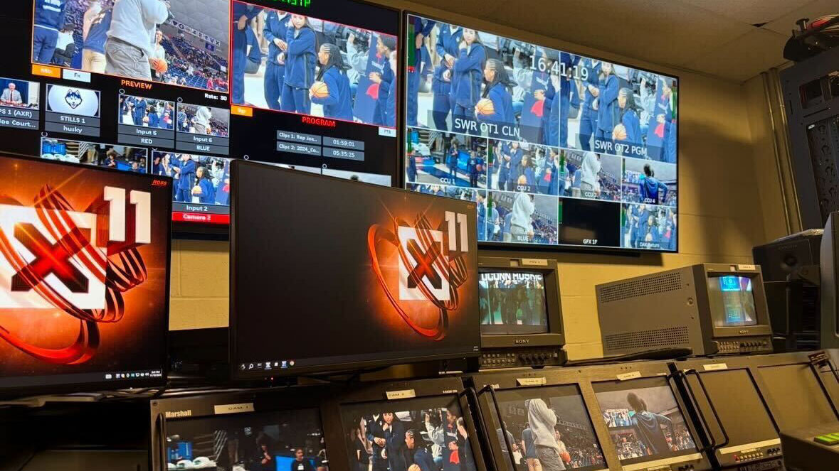 UConn&#039;s Gampel Pavilion basketball facility brought to life technoligically.