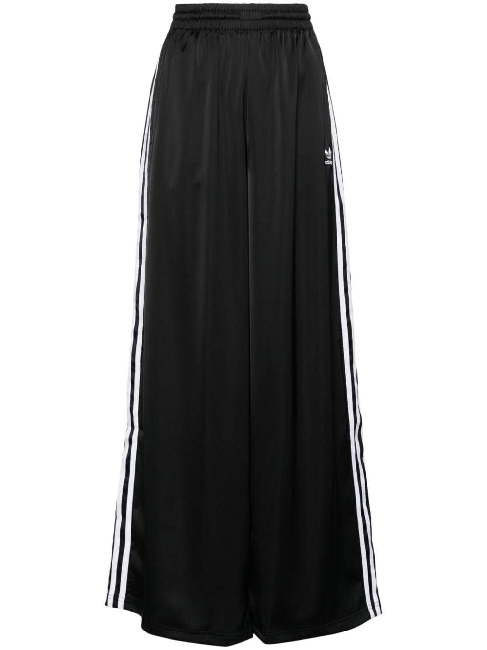 Wide-Leg Satin Track Trousers