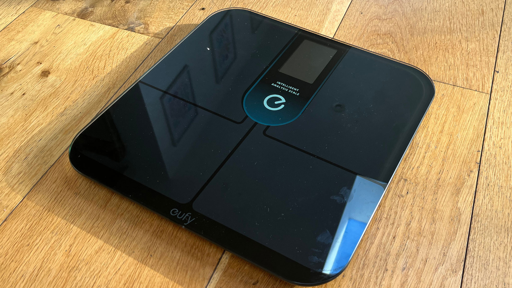 Eufy P3 smart scales being tested by our reviewer
