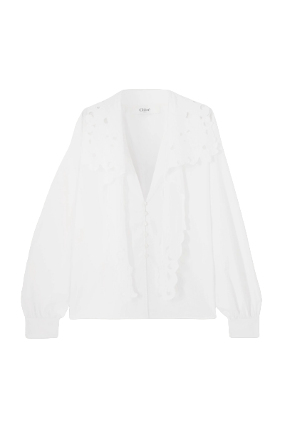 CHLOÉ, Broderie Anglaise Cotton-Poplin Shirt
