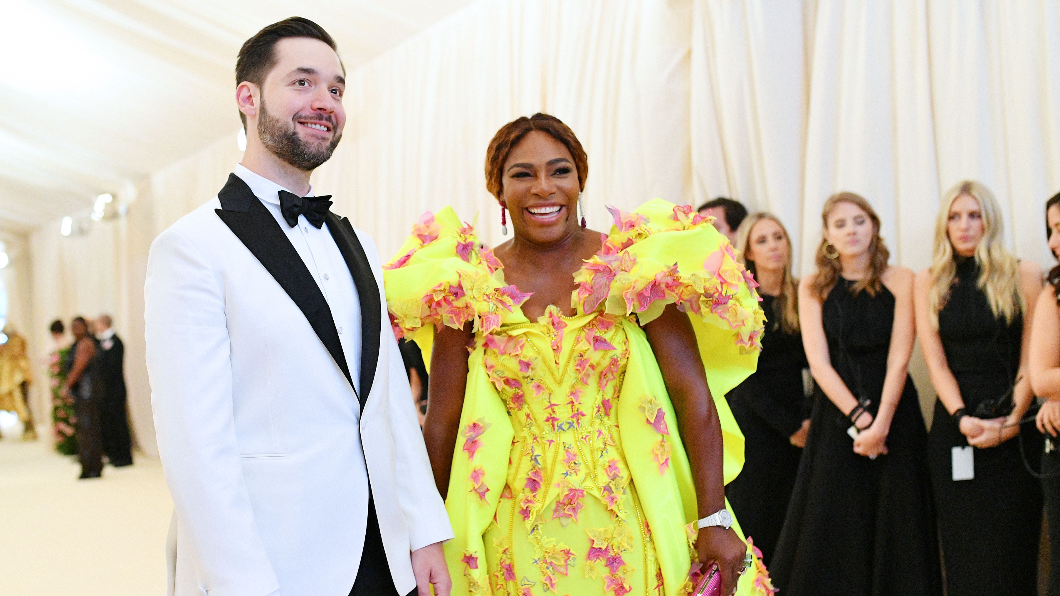 Yellow, Event, Fashion, Formal wear, Ceremony, Suit, Dress, Fun, Smile, Fashion design,