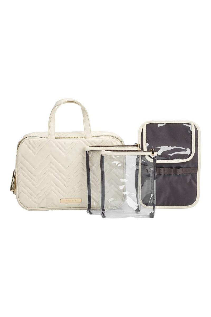 100% Chevron Deluxe Weekender Cream