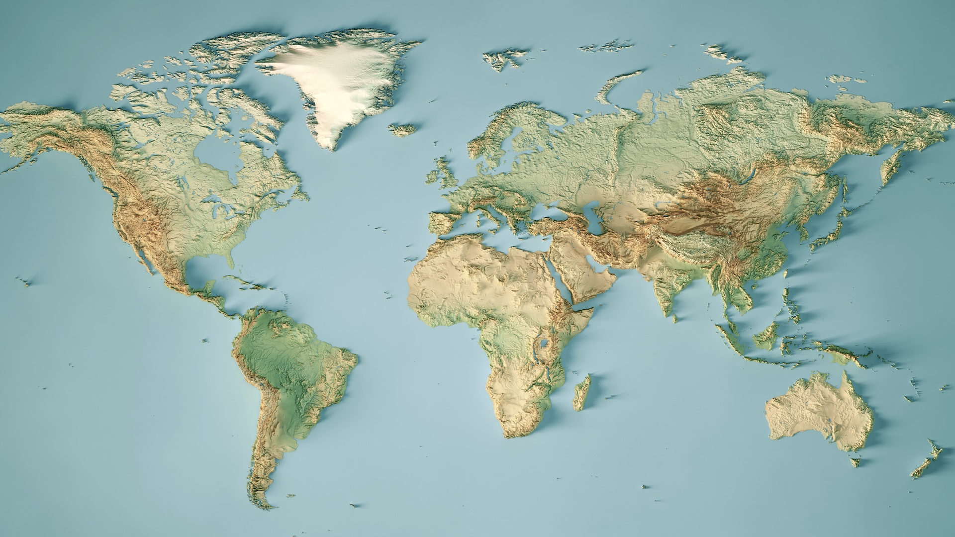 An illustration of Earth's continents