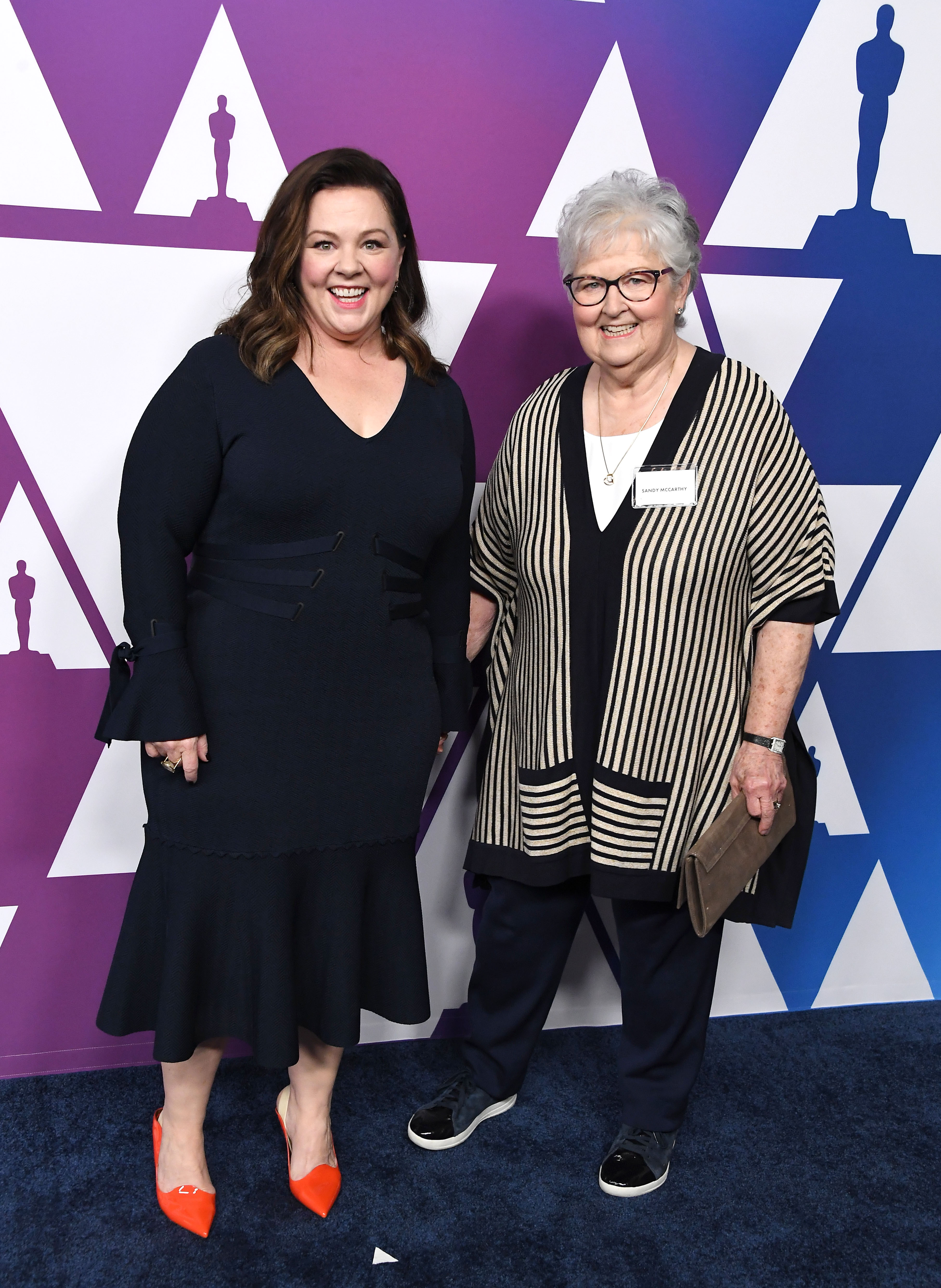Melissa McCarthy and mom Sandra arrives at the 91st Oscars Nominees Luncheon at The Beverly Hilton Hotel on February 04, 2019 in Beverly Hills, California
