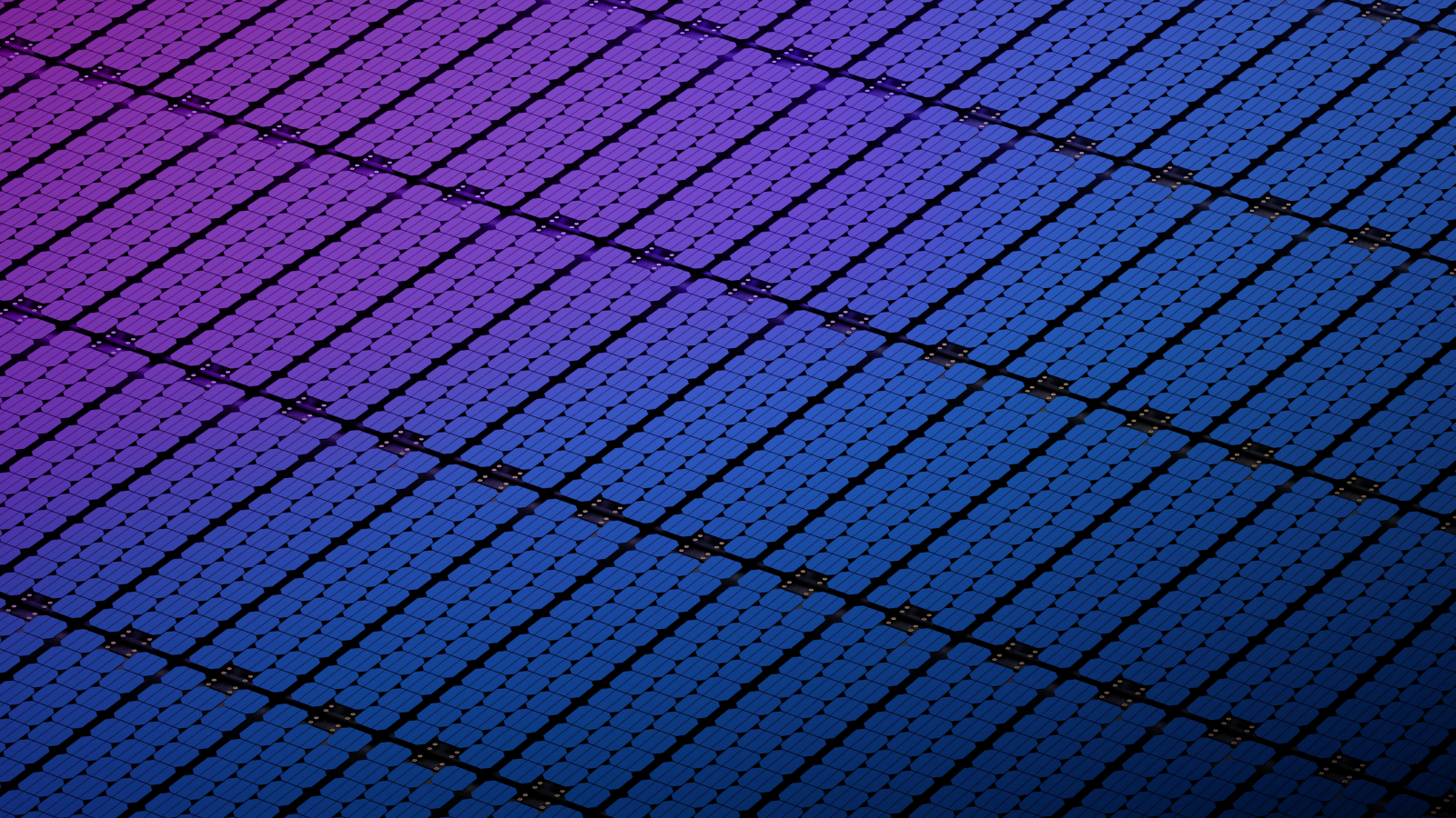 Digital generated image of solar panel with purple -blue reflection.