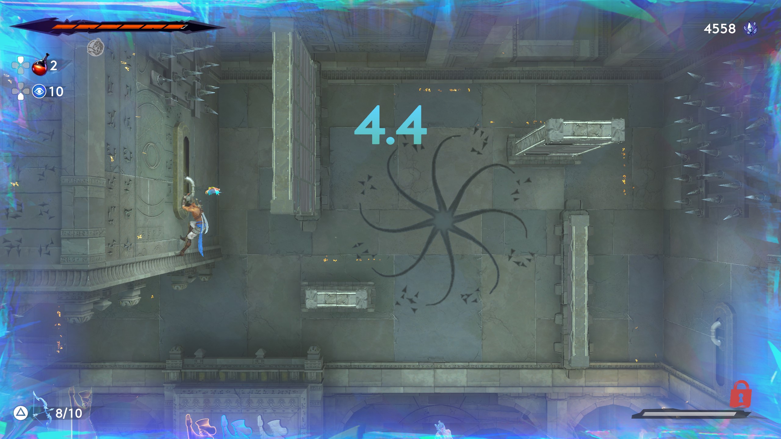 Prince of Persia: The Lost Crown Sacred Archive puzzle - Second pull down switch