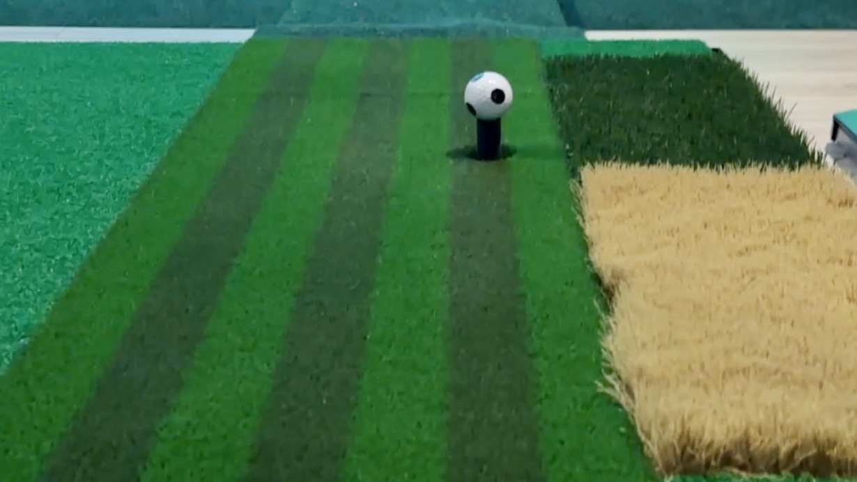 A ball on the Golf VX tee