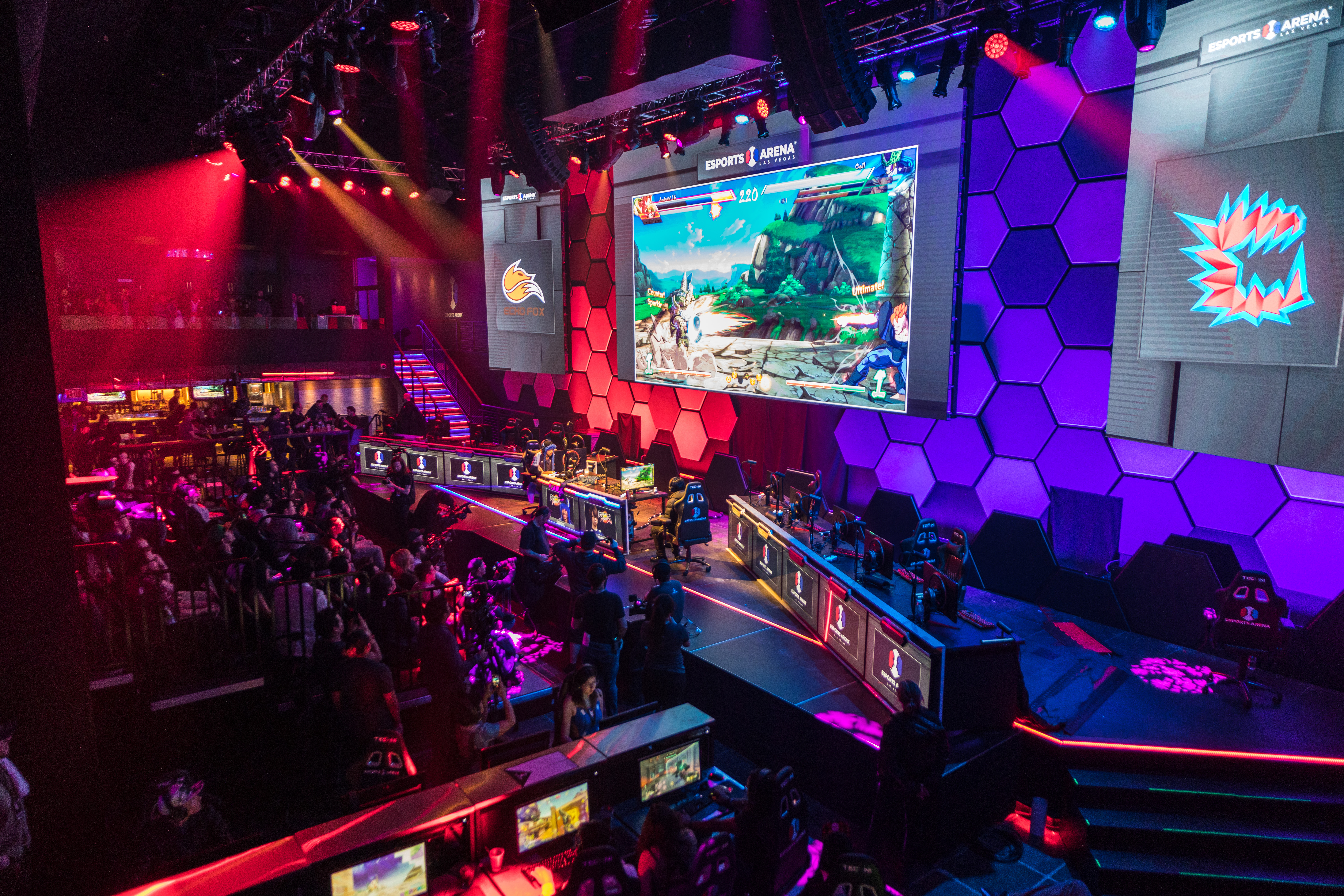 The 30,000-square-foot, multilevel HyperX Esports Arena in Las Vegas features a 50-foot LED video wall and a wide range of JBL Professional, Crown, BSS, AMX, and Martin solutions to deliver an immersive gaming experience.