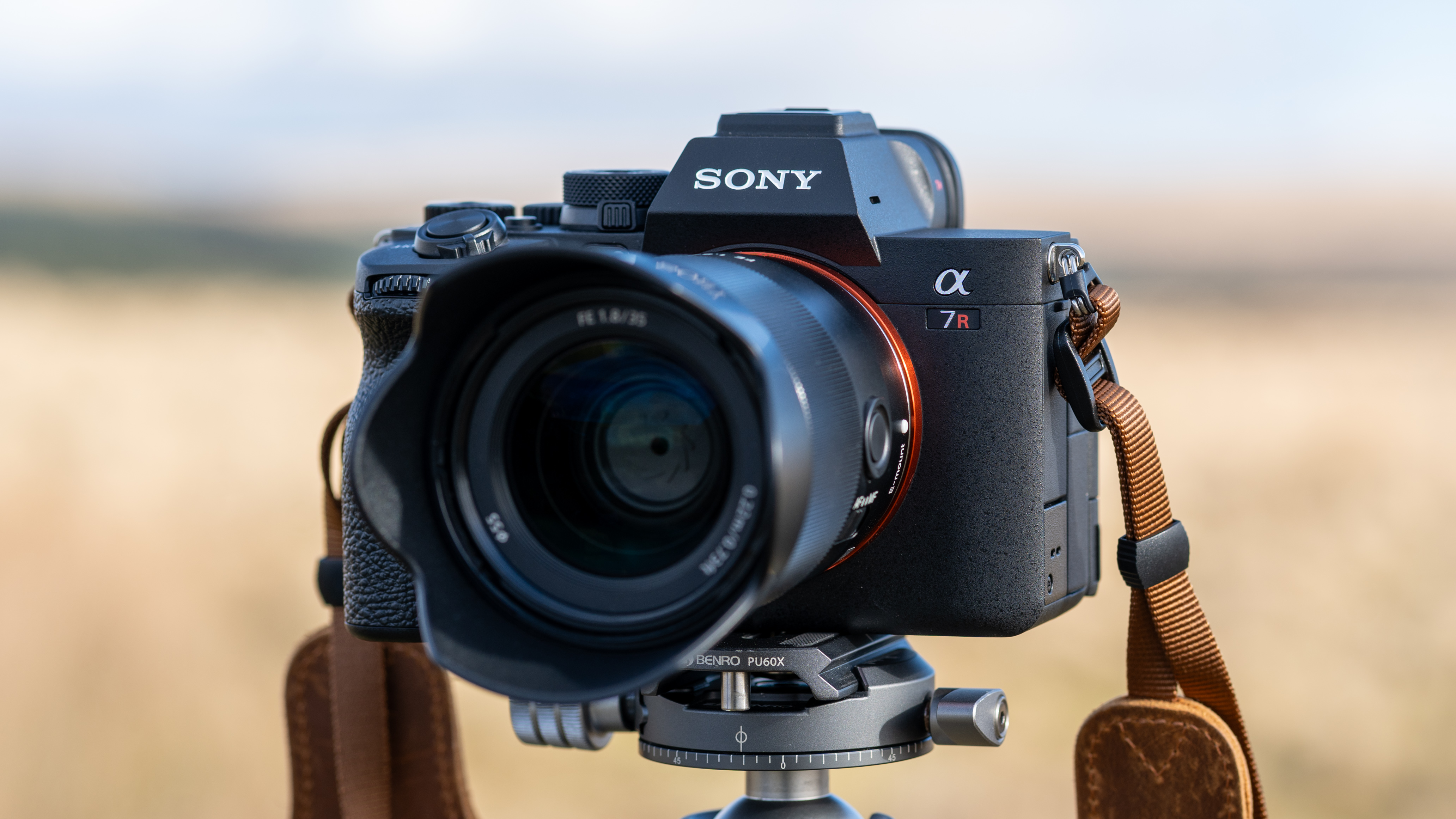 Sony A7R V mounted on a tripod