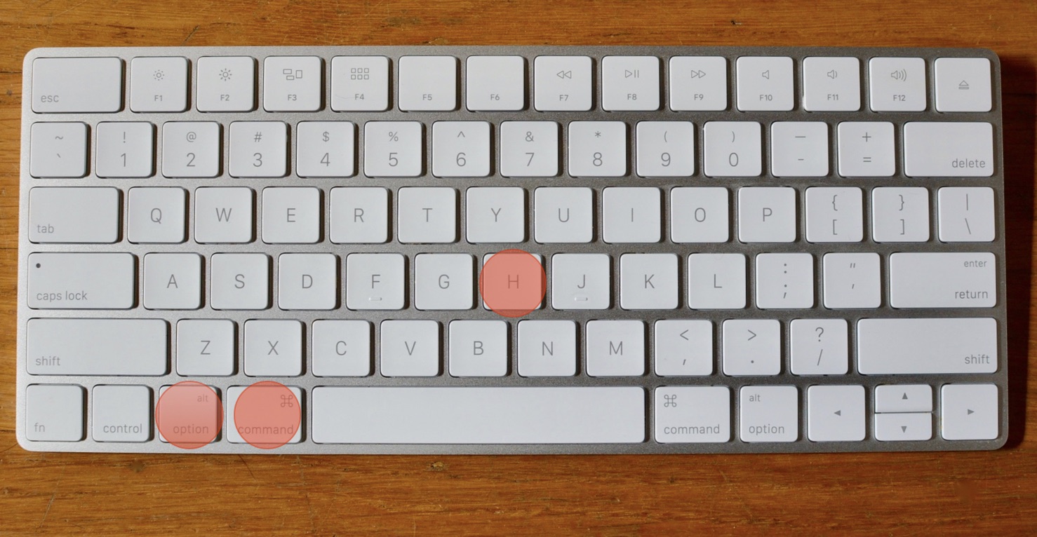 Command + option + h