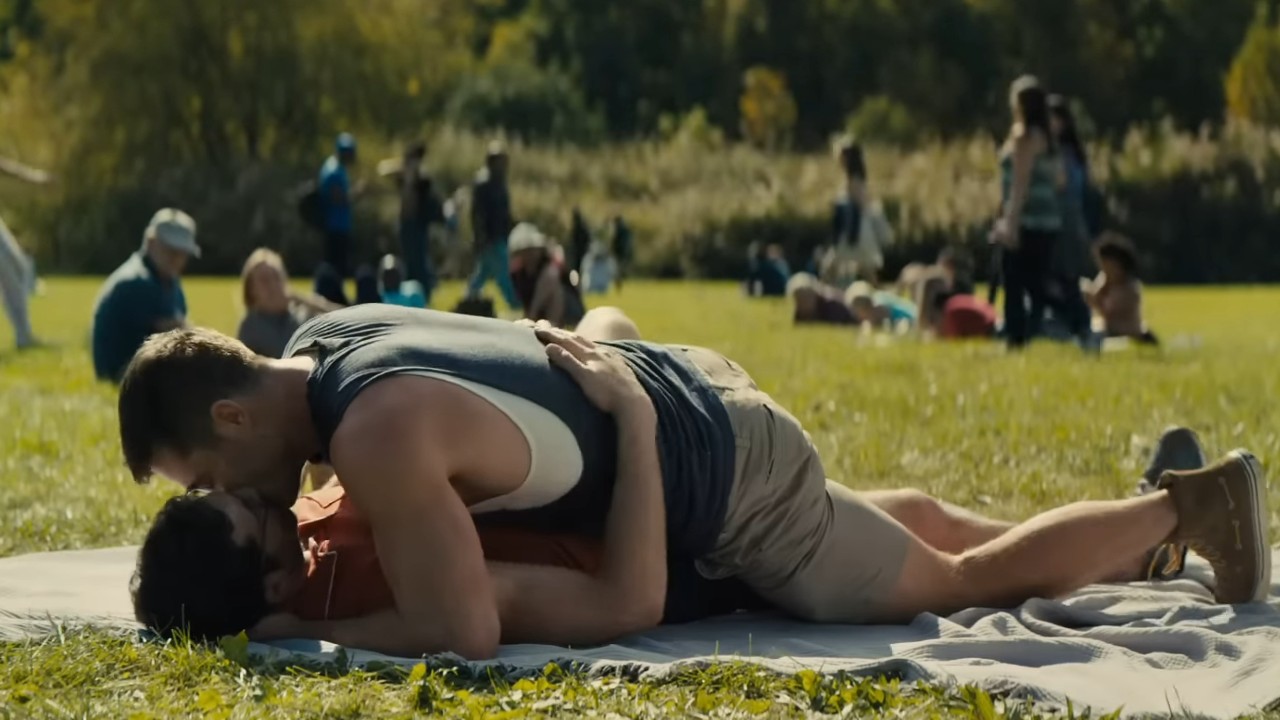 Luke Macfarlane and Billy Eichner in Bros
