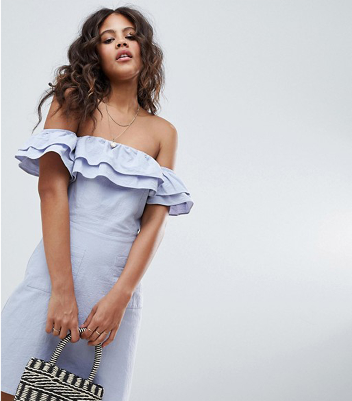 ASOS Tall + Ruffle Off Shoulder Mini Sundress