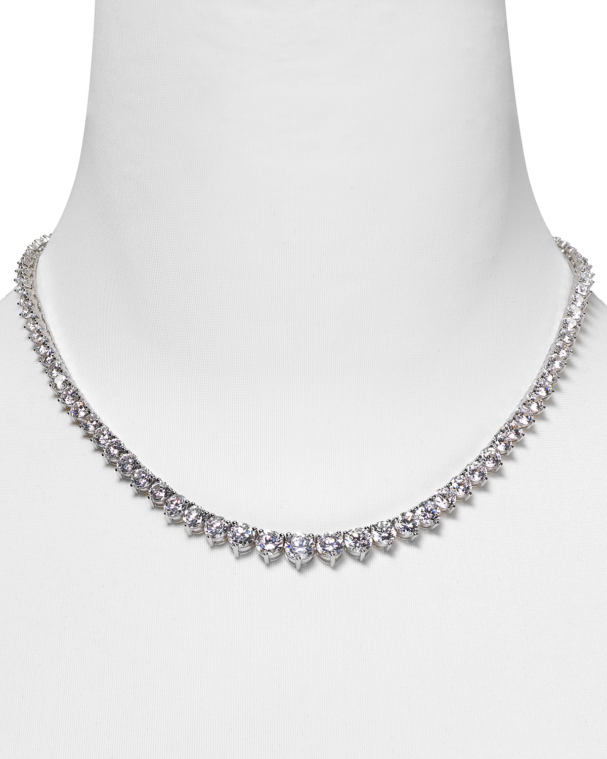 Crislu + Round Graduated Tennis Necklace