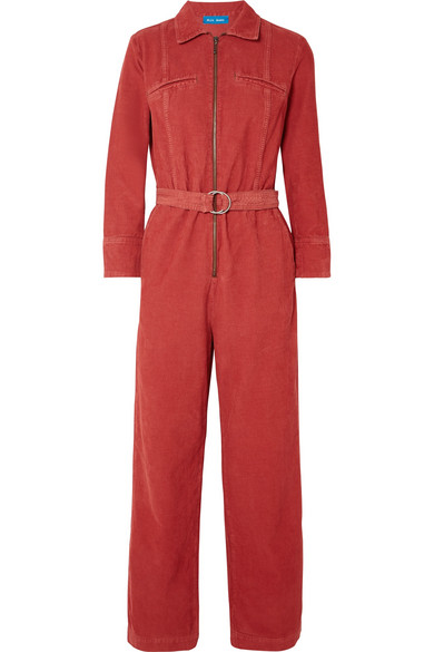 M.i.h Jeans + Drayson Belted Cotton-Corduroy Jumpsuit