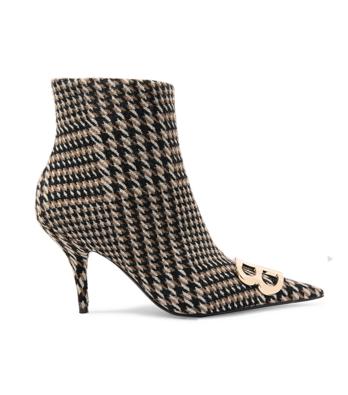 Balenciaga + Logo-Embellished Prince of Wales Tweed Ankle Boots