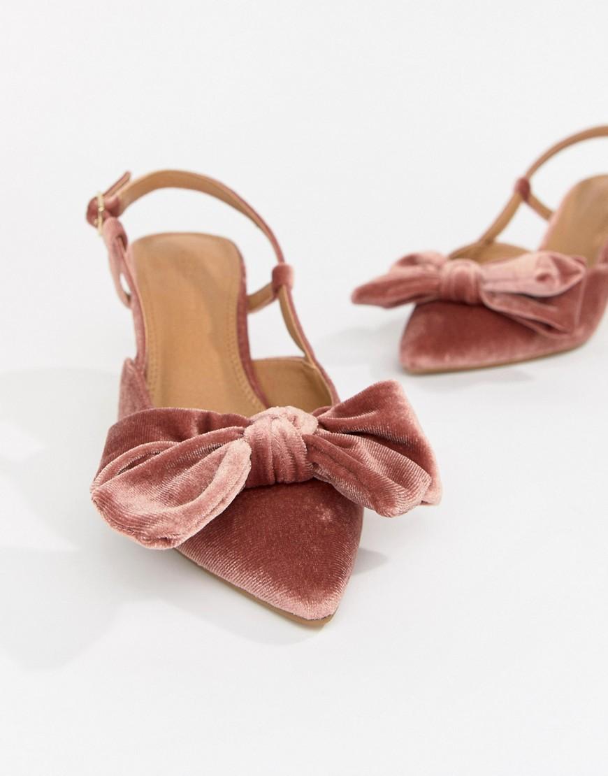 ASOS Design + Sherry Bow Kitten Heels