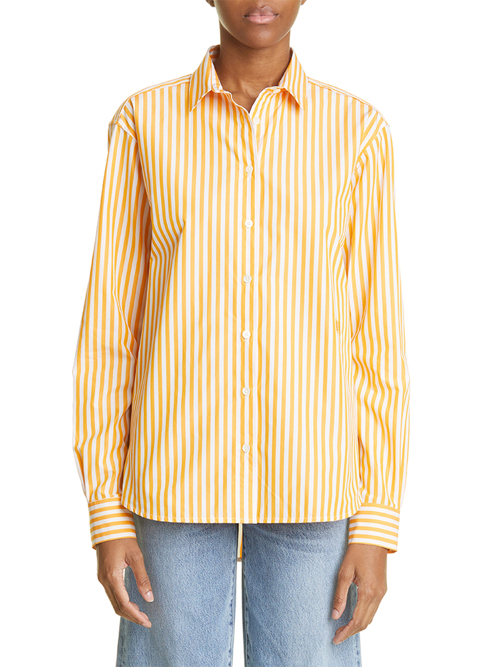 Totême + Signature Stripe Cotton Button-Up Shirt