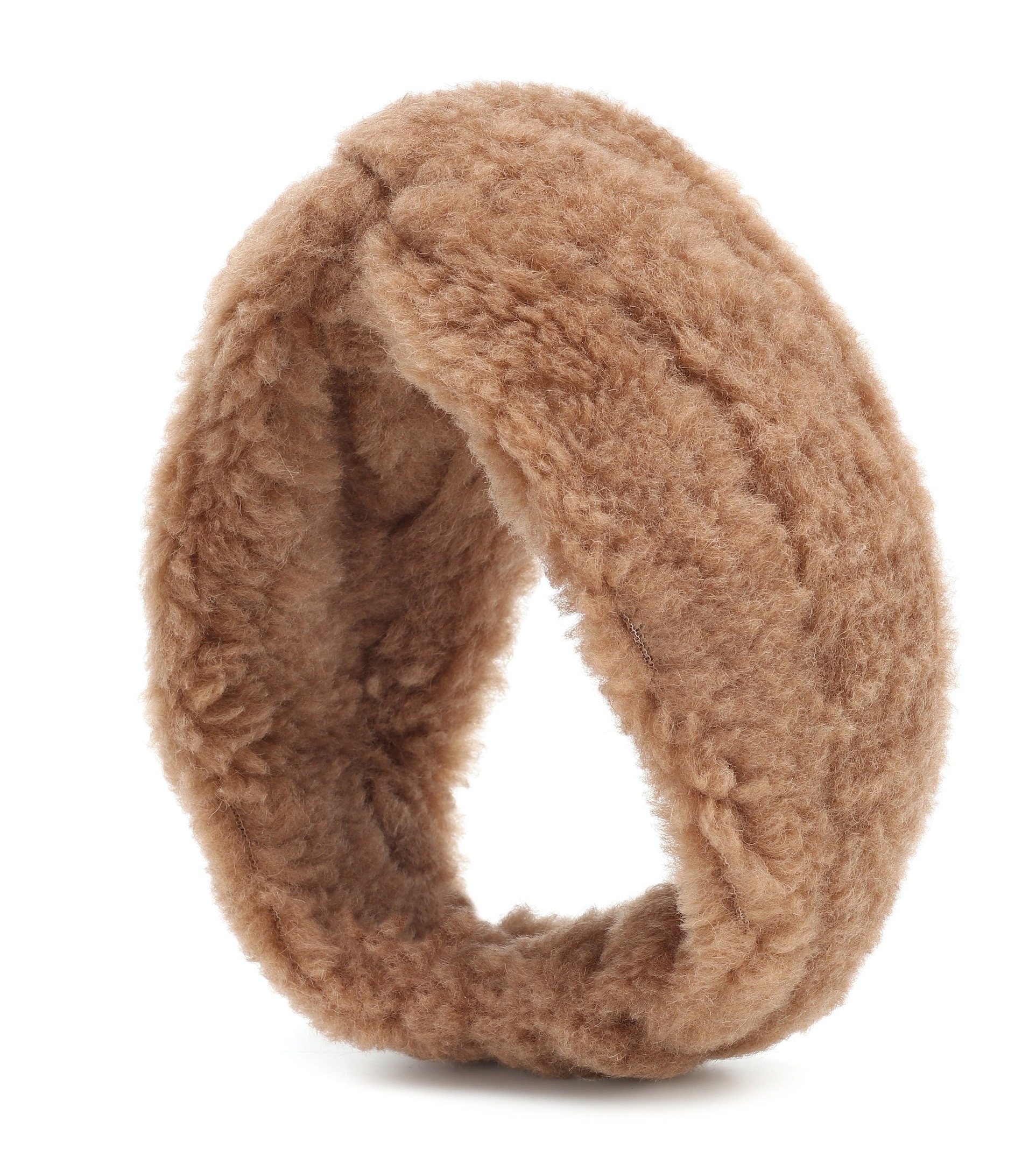 Max Mara + Ovidio Camel Wool and Silk Headband