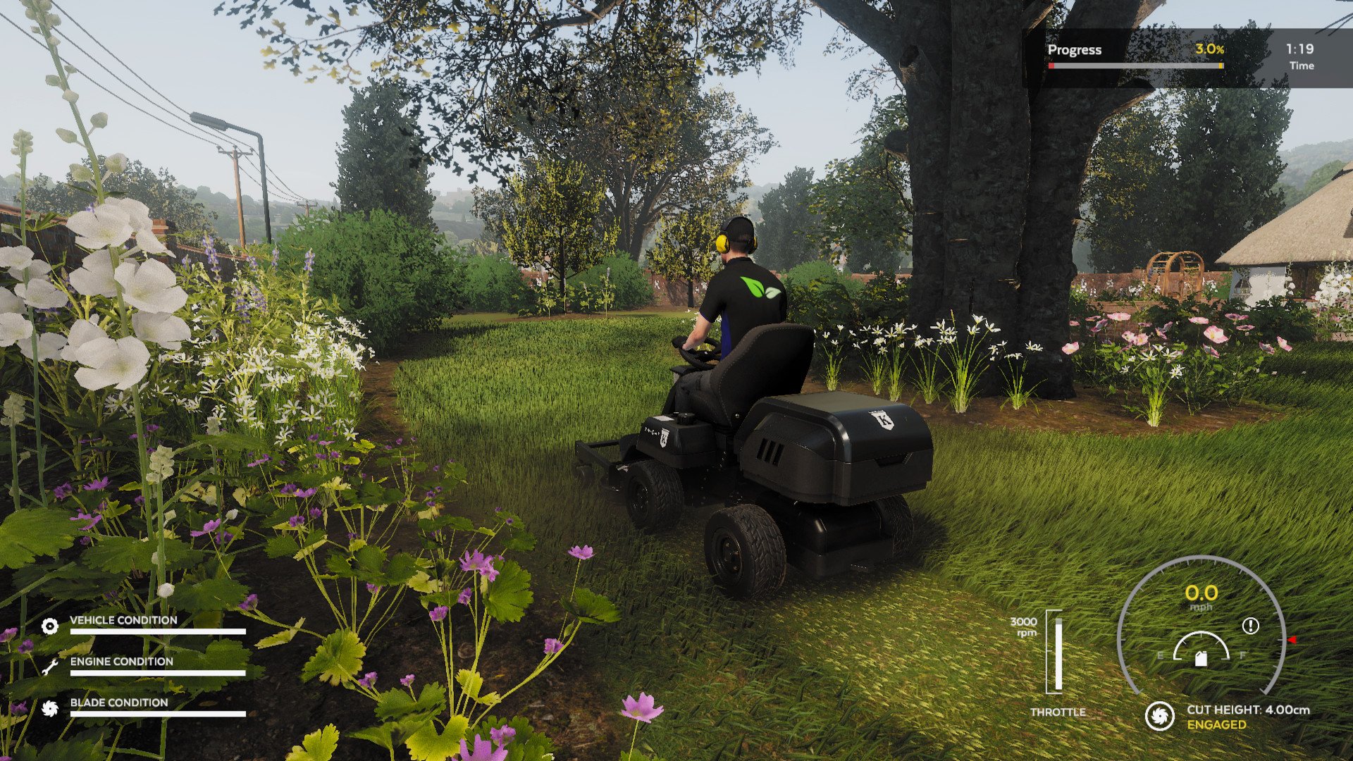 Lawnmower Simulator Night Mode Comparison