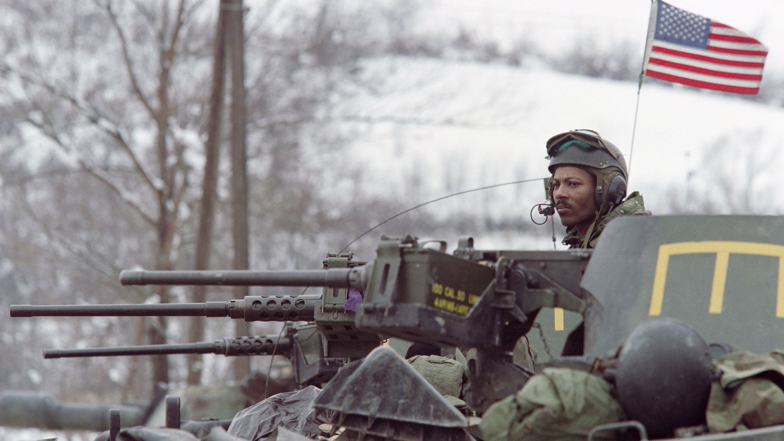 A US NATO soldier pictured in Bosnia, 1996