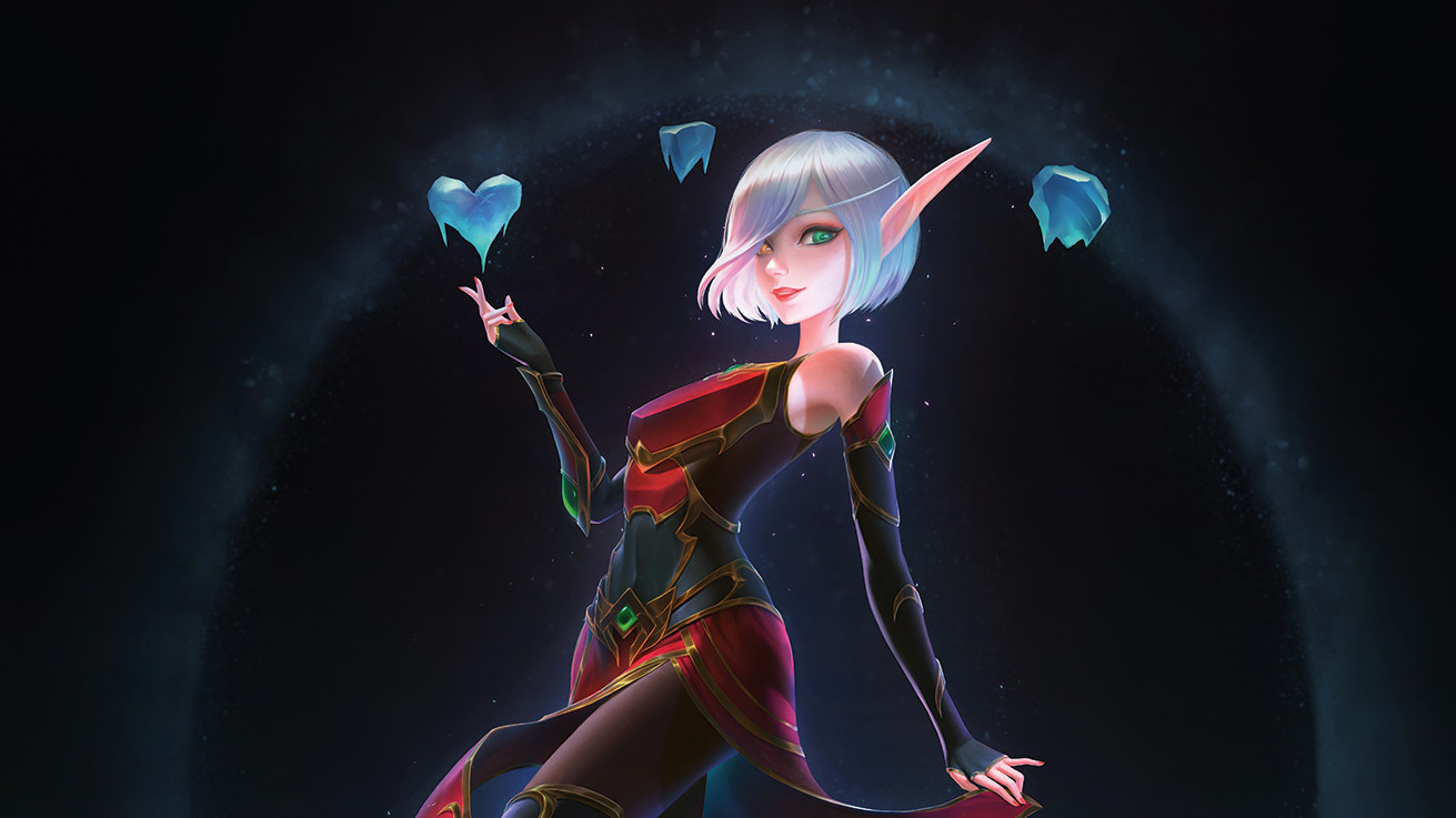 A stylised, elfin woman