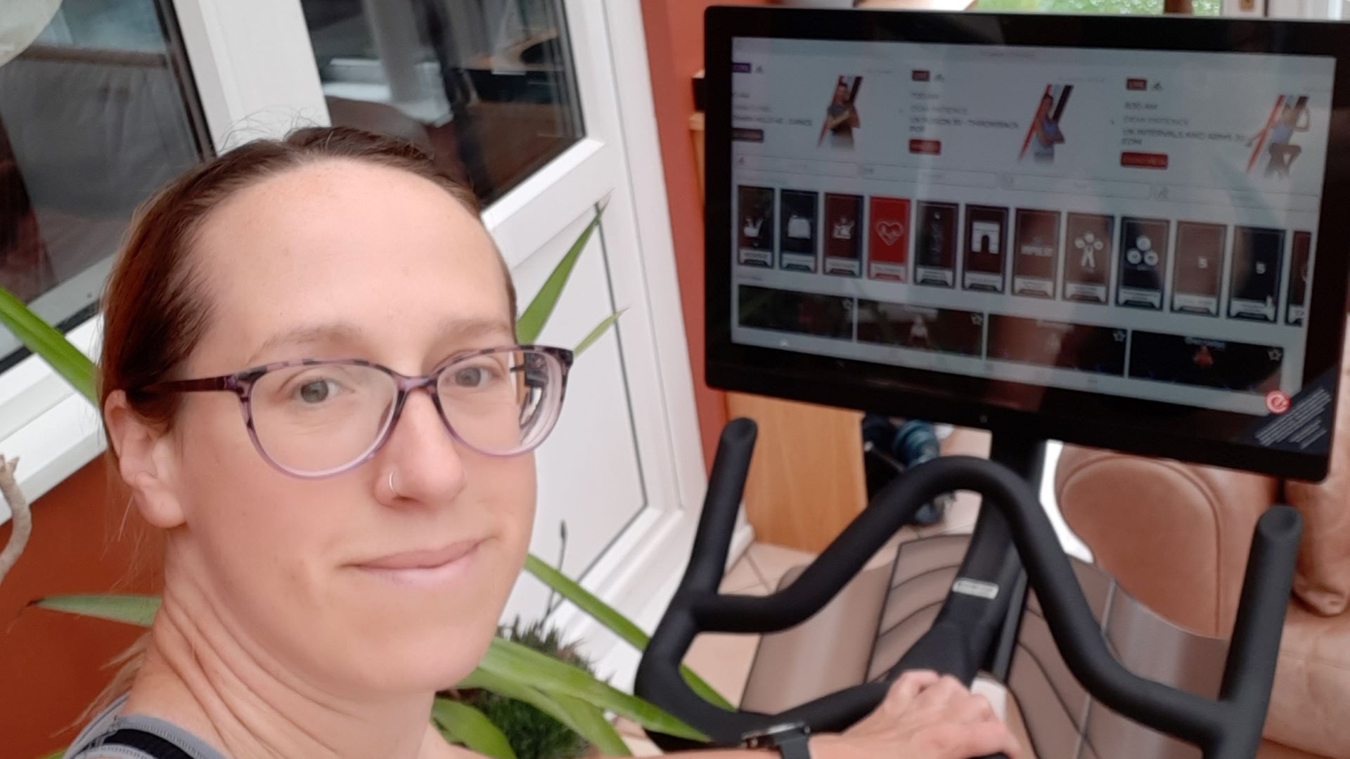 Echelon EX5-s design and display being tested by Live Science writer, Lily Canter