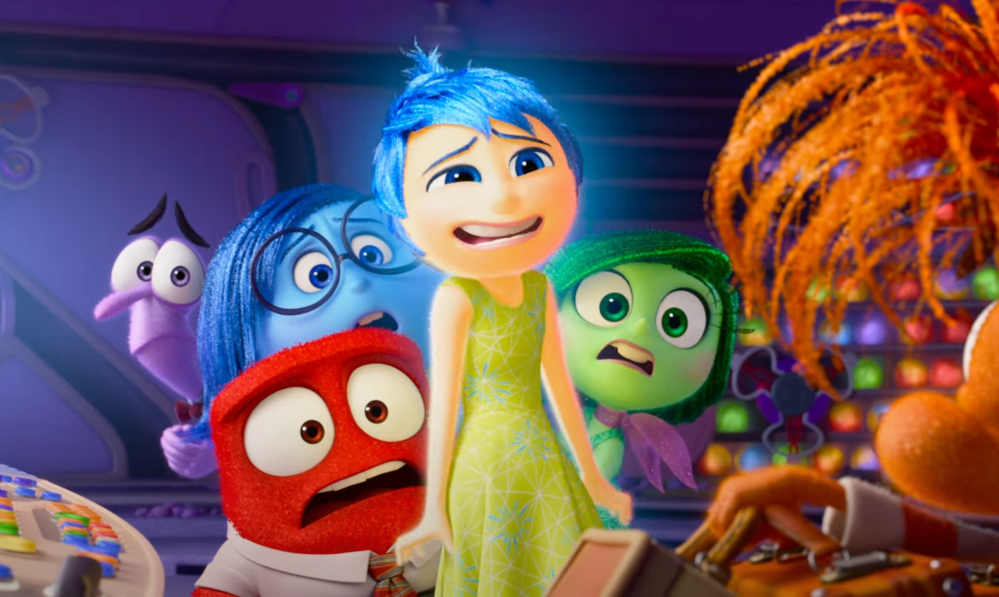 all of the feelings in riley's head look surprised in the movie inside out 2