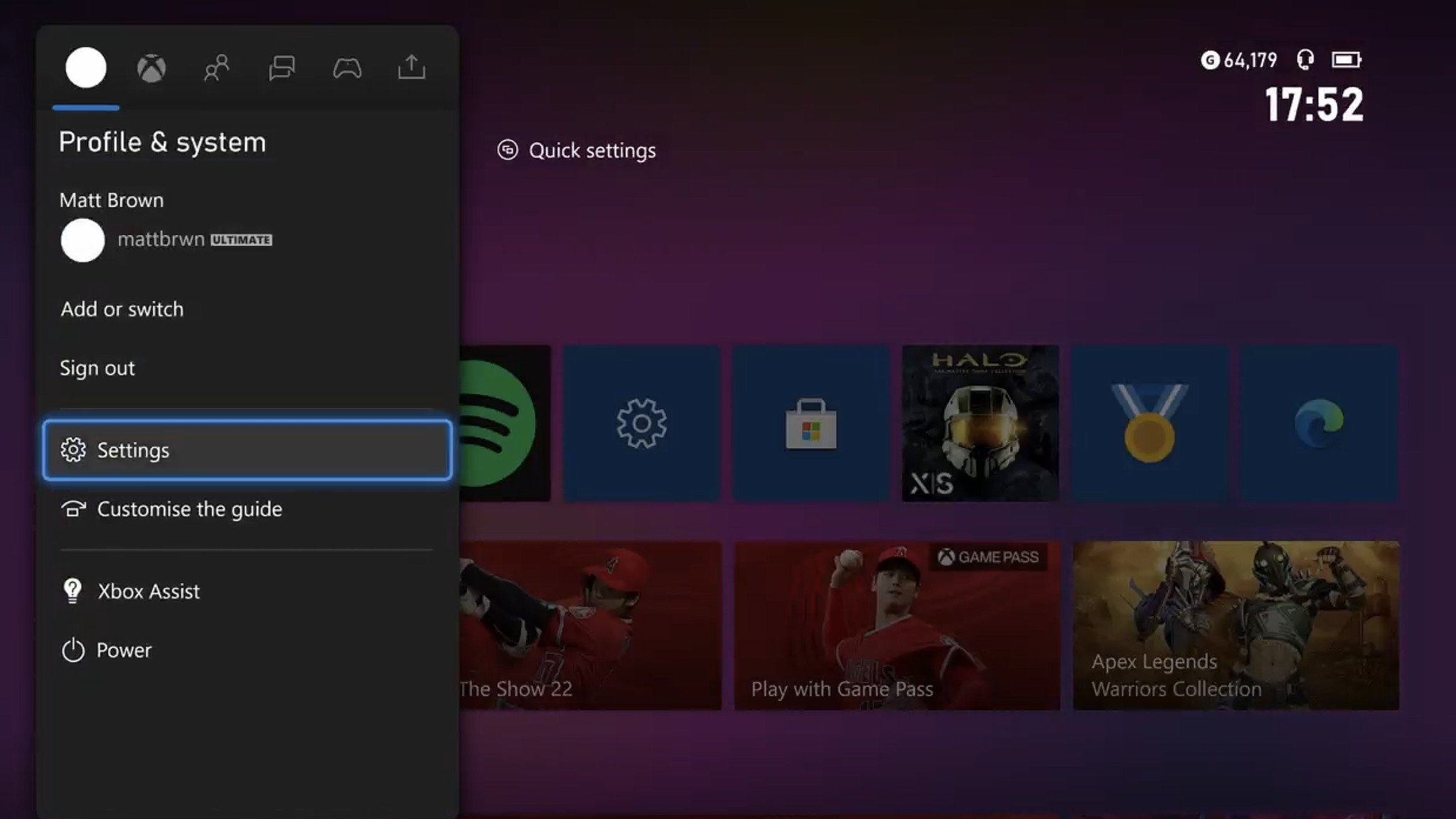 Xbox Dashboard Settings